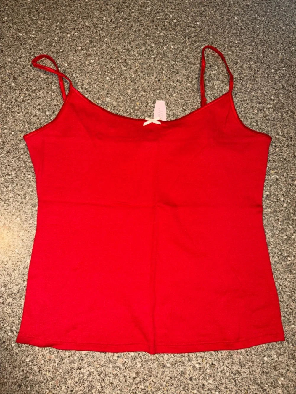 Y2k 2001 Deadstock Victorias secret Red Spaghetti Strap Tank Top - Picture 1 of 2